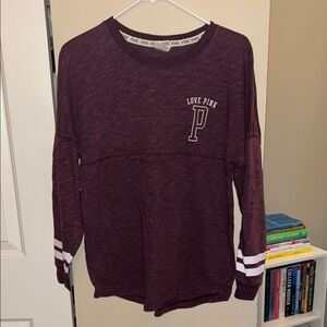 PINK Victoria's Secret Red Sweatshirt with Sporty Stripes